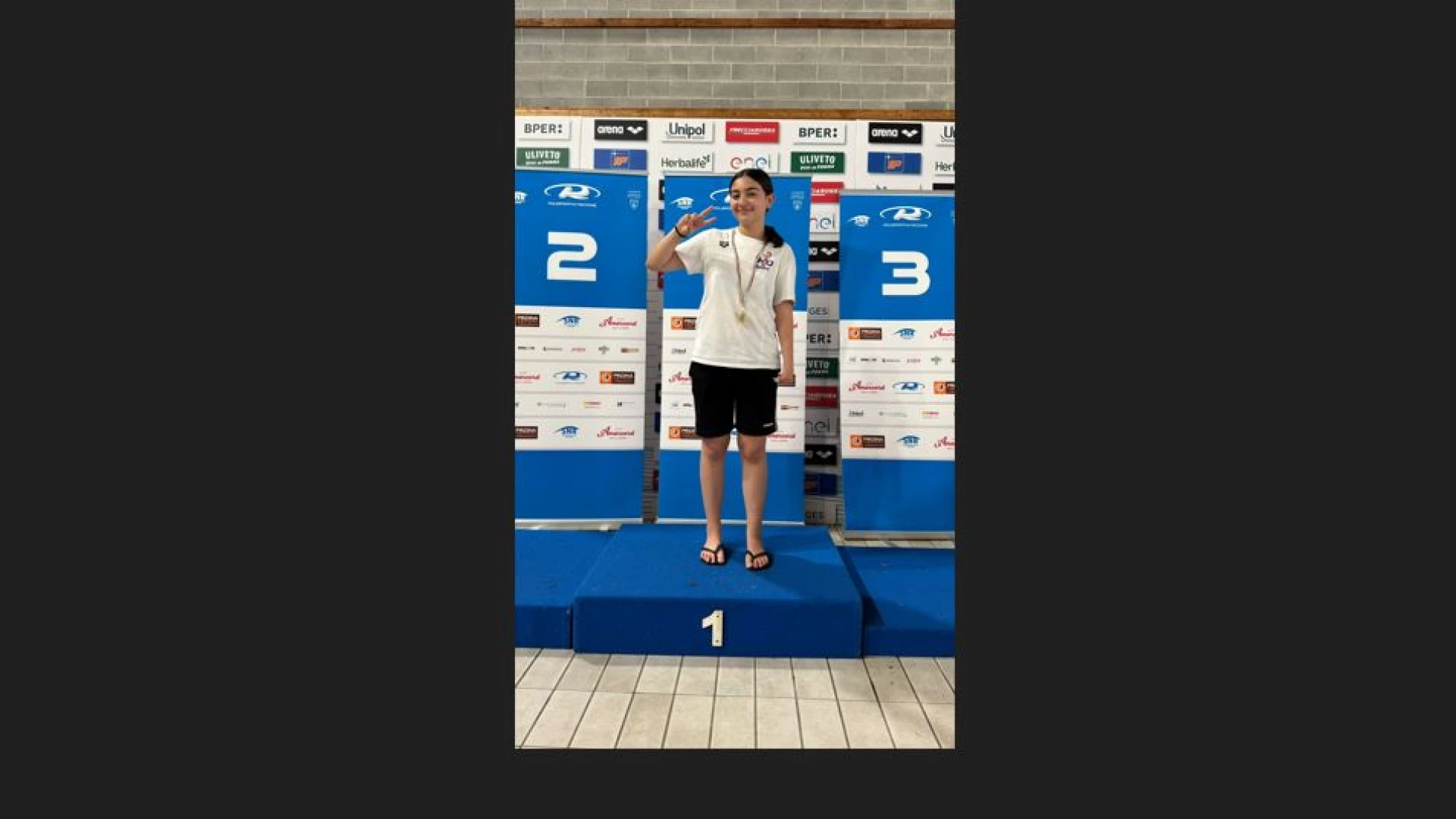 Comunicato stampa – H2O Sport: Gaia Verardi, due ori ai campionati Italiani Assoluti di Nuoto FINP e record italiano  nei 50 dorso categoria ragazzi per l’atleta biancorossa